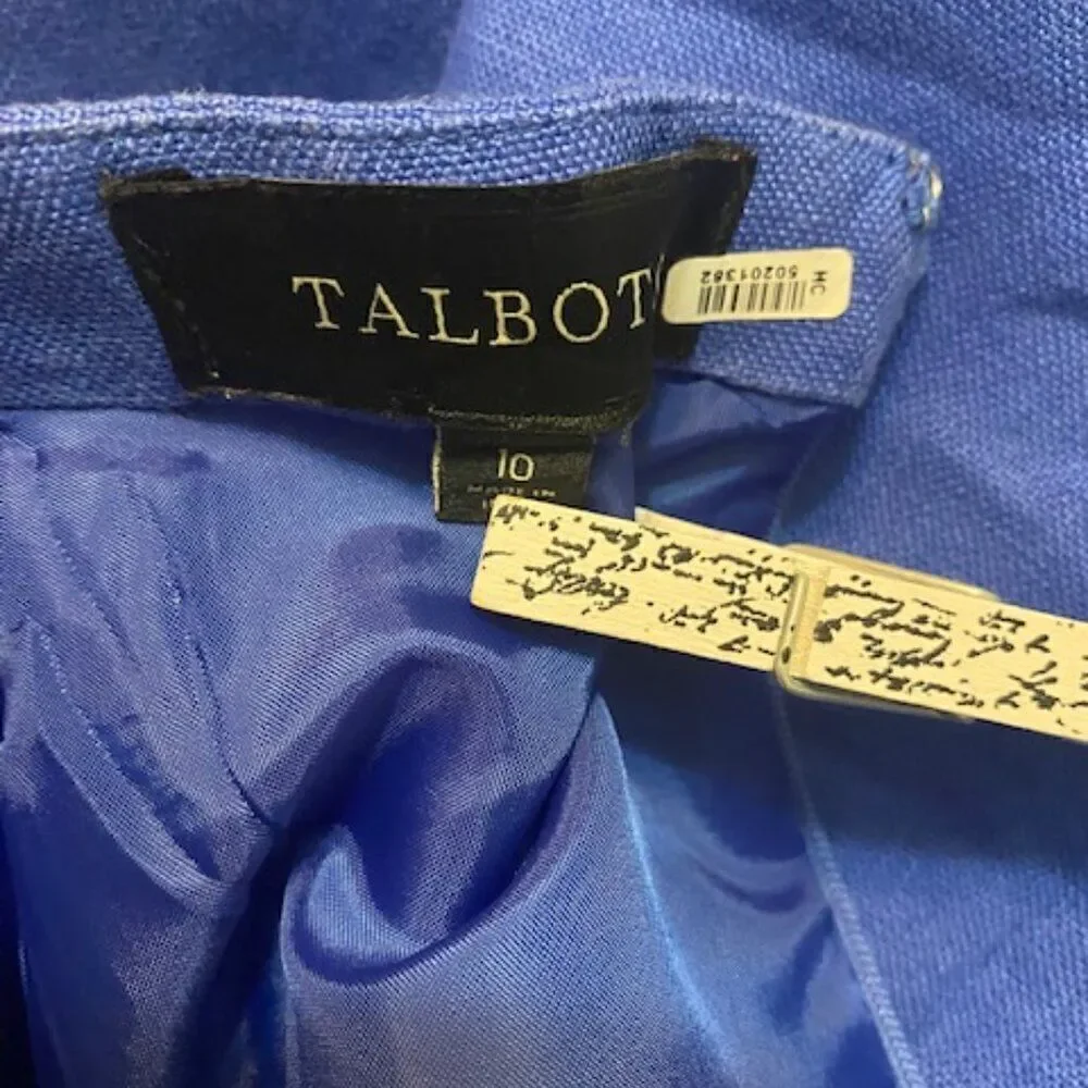 Talbots Blue A-line Linen skirt, size 10